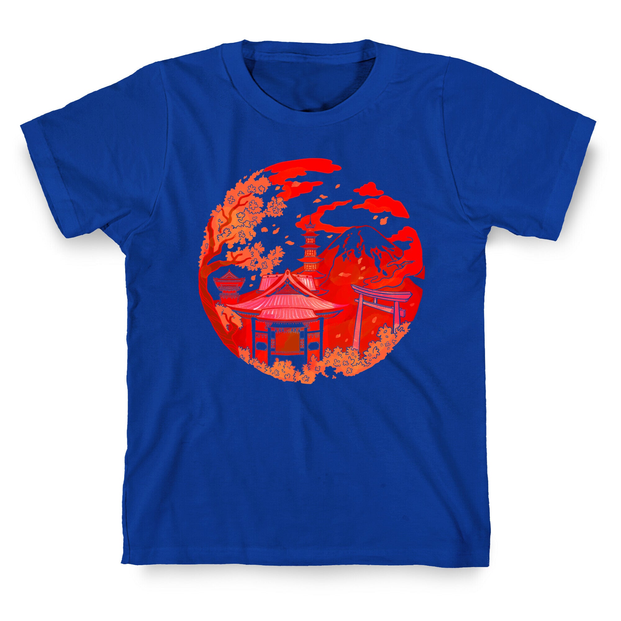 Japan's Mount Fuji and Shinto Shrines Inside the Rising Sun T-Shirt